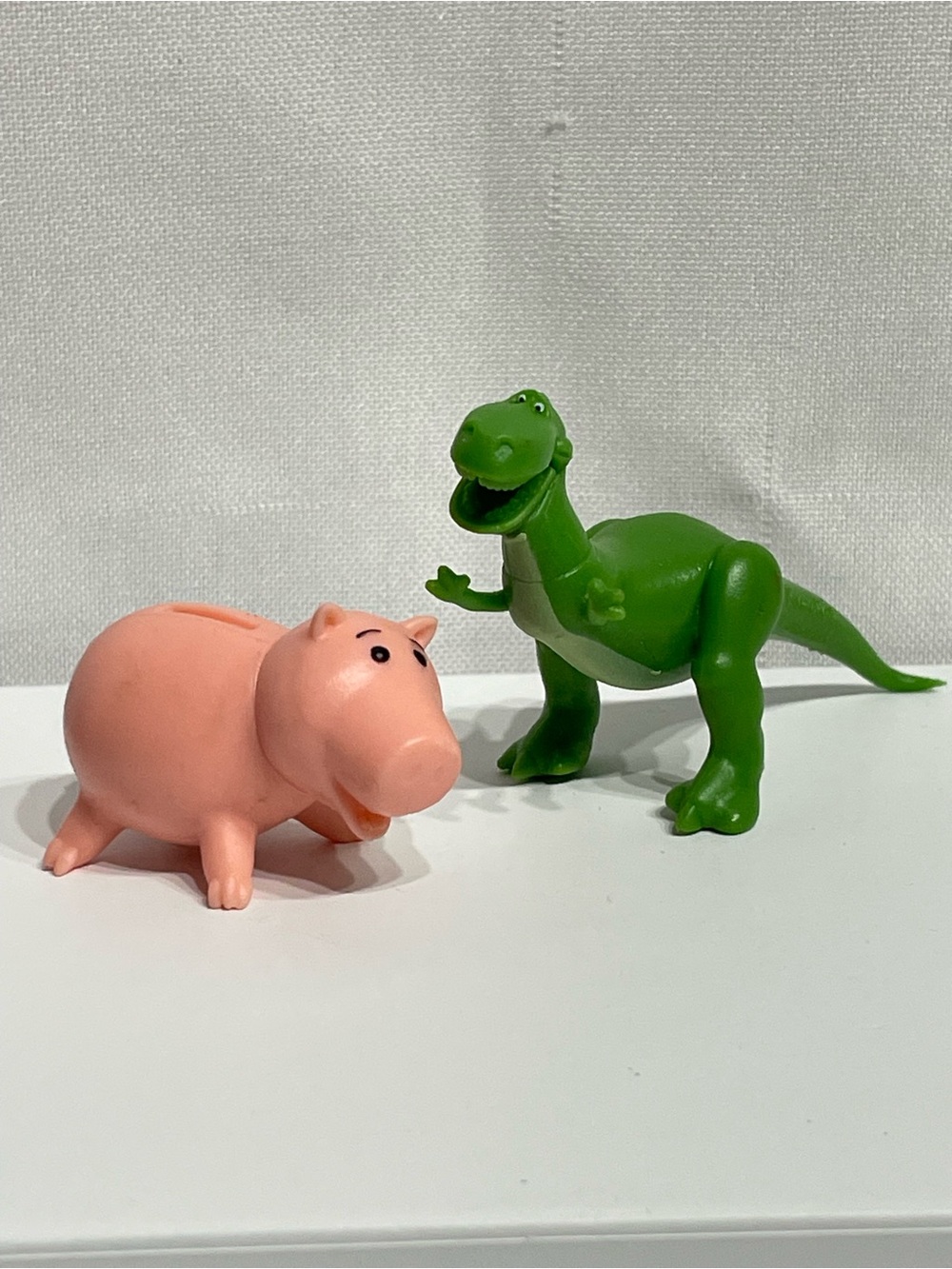 classic Disney Pixar Toy Story PVC figure set of Rex the green dinosaur and Hamm